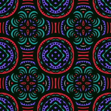 Kusursuz geometrik folklor süsü, kabile etnik dokusu. Aztek tarzında kusursuz çizgili desen, şekil nakış, İskandinav deseni, Ikat deseni.