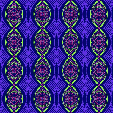 Kusursuz geometrik folklor süsü, kabile etnik dokusu. Aztek tarzında kusursuz çizgili desen, şekil nakış, İskandinav deseni, Ikat deseni.