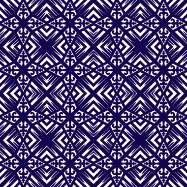 Kusursuz geometrik folklor süsü, kabile etnik dokusu. Aztek tarzında kusursuz çizgili desen, şekil nakış, İskandinav deseni, Ikat deseni.