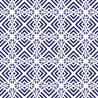 Kusursuz geometrik folklor süsü, kabile etnik dokusu. Aztek tarzında kusursuz çizgili desen, şekil nakış, İskandinav deseni, Ikat deseni.