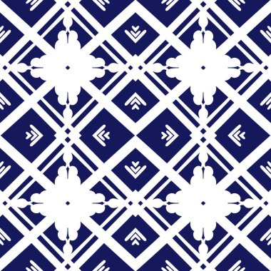 Kusursuz geometrik folklor süsü, kabile etnik dokusu. Aztek tarzında kusursuz çizgili desen, şekil nakış, İskandinav deseni, Ikat deseni.