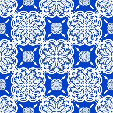 Mandalalı kusursuz desenli çiçek, klasik dekoratif elementler, klasik dekoratif çizimler, renkli kabile süsleriyle etnik mandala.