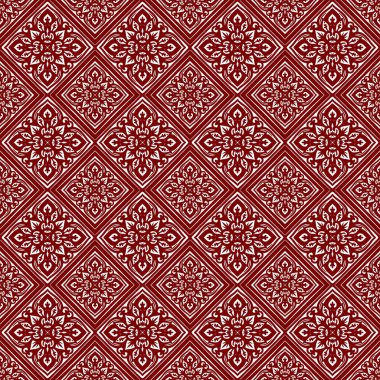 Mandalalı kusursuz desenli çiçek, klasik dekoratif elementler, klasik dekoratif çizimler, renkli kabile süsleriyle etnik mandala.