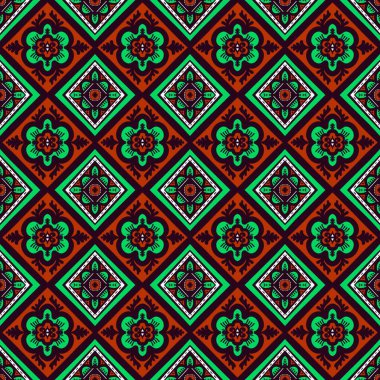 Her türlü kumaş ve tekstil, duvar kâğıdı, ambalaj, Renkli Etnik Soyut Şablon Şablonu 'na uygun kusursuz desenler, Geleneksel, Etnik, Arapça, Türkçe, Hint desenleri