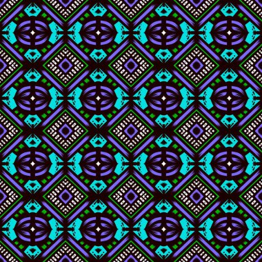 Her türlü kumaş ve tekstil, duvar kâğıdı, ambalaj, Renkli Etnik Soyut Şablon Şablonu 'na uygun kusursuz desenler, Geleneksel, Etnik, Arapça, Türkçe, Hint desenleri