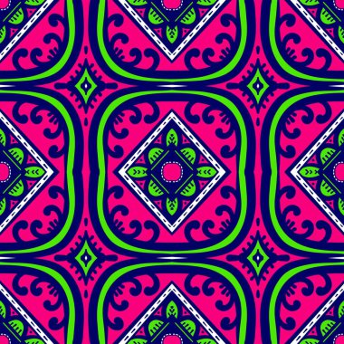 Her türlü kumaş ve tekstil, duvar kâğıdı, ambalaj, Renkli Etnik Soyut Şablon Şablonu 'na uygun kusursuz desenler, Geleneksel, Etnik, Arapça, Türkçe, Hint desenleri