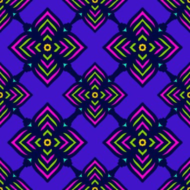 Her türlü kumaş ve tekstil, duvar kâğıdı, ambalaj, Renkli Etnik Soyut Şablon Şablonu 'na uygun kusursuz desenler, Geleneksel, Etnik, Arapça, Türkçe, Hint desenleri