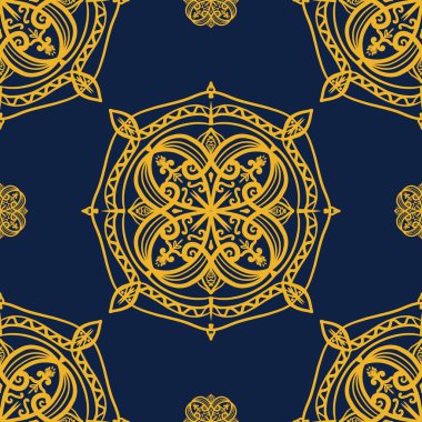 Mandala, klasik dekoratif elementler, renkli kabile süslerine sahip etnik mandala, İslam, Türkçe, Arapça, Hint, sedirli desenli, kumaş ya da kağıt üzerine basılmaya uygun desenler..