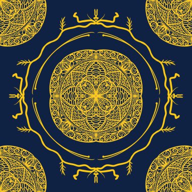 Mandala, klasik dekoratif elementler, renkli kabile süslerine sahip etnik mandala, İslam, Türkçe, Arapça, Hint, sedirli desenli, kumaş ya da kağıt üzerine basılmaya uygun desenler..