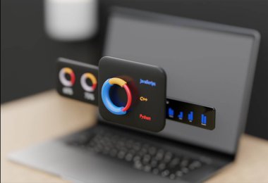3 boyutlu bilgisayar Al Chatbot Web UIUX. - Evet. SOFTWARE programlama algoritmaları. analiz veri oluşturma illüstrasyonu