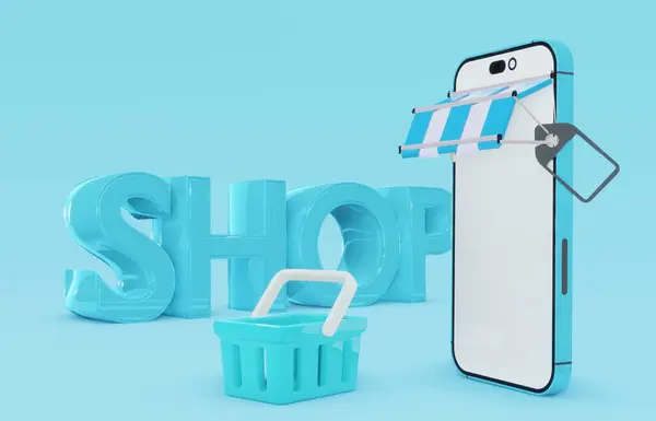 Siyah bir cep telefonunun yanı sıra PNG şeffaf resim illüstrasyonlu bir alışveriş çantasına benzeyen bir de tramvay..