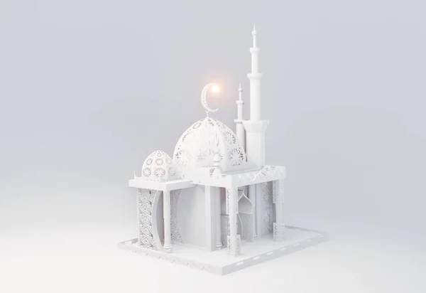Die Majestät Der Moschee Verleiht Dem Muslimischen Podium Einen Wunderschönen — Stockfoto
