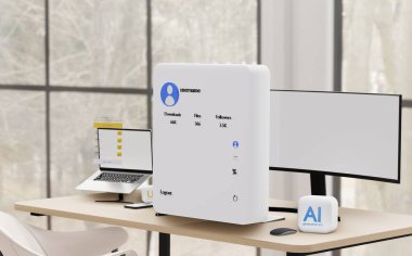 3D Resimli Bilgisayar Masaüstü Bilgisayarı, SEO Veri Analizi Web AI UX, KPI Ölçüm Progamlama 