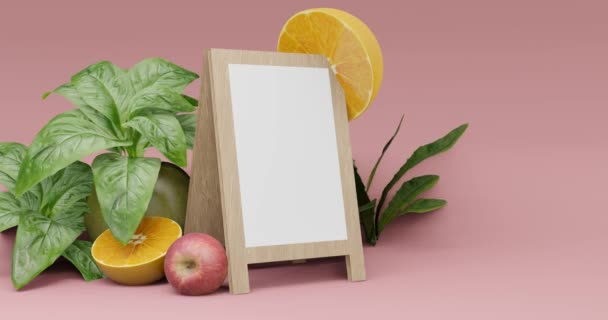 Zdravý Dietní Program Košík Čerstvým Výživným Ovocem Video Ilustrace — Stock video