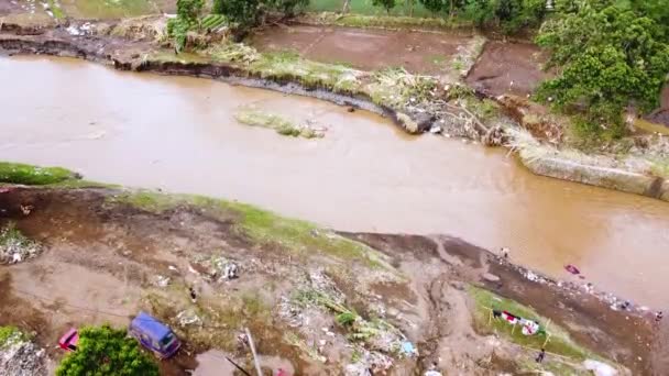 Pueblos Asia Mostrando Videos Drones Zonas Residenciales Actividades Residentes — Vídeo de stock