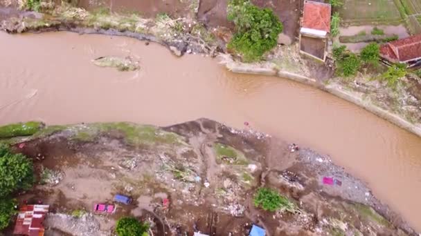 Landsbyer Asia Ved Vise Dronevideoer Fra Ovennevnte Boligområder Beboernes Aktiviteter – stockvideo