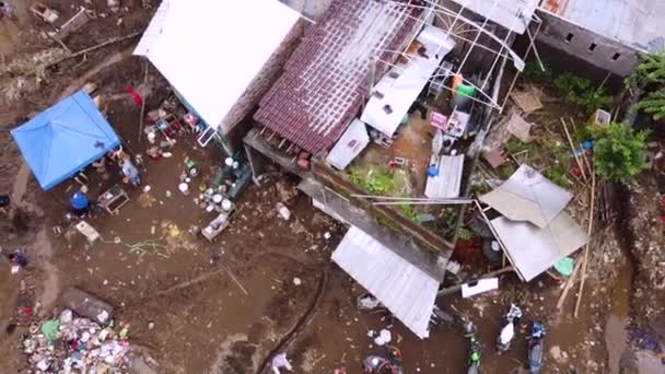 Kylät Aasiassa Näyttämällä Drone Videoita Ylhäältä Asuinalueiden Asukkaiden Toimintaa — kuvapankkivideo