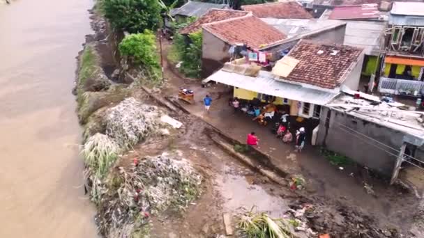 Dörfer Asien Indem Drohnenvideos Aus Wohngebieten Und Aktivitäten Der Bewohner — Stockvideo