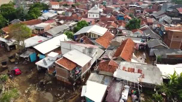 Pueblos Asia Mostrando Videos Drones Zonas Residenciales Actividades Residentes — Vídeo de stock