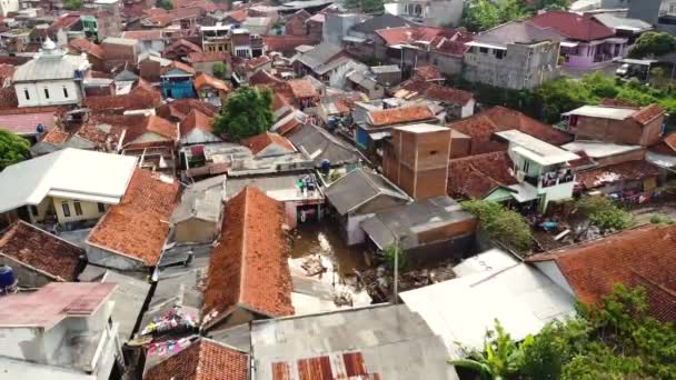 Pueblos Asia Mostrando Videos Drones Zonas Residenciales Actividades Residentes — Vídeo de stock
