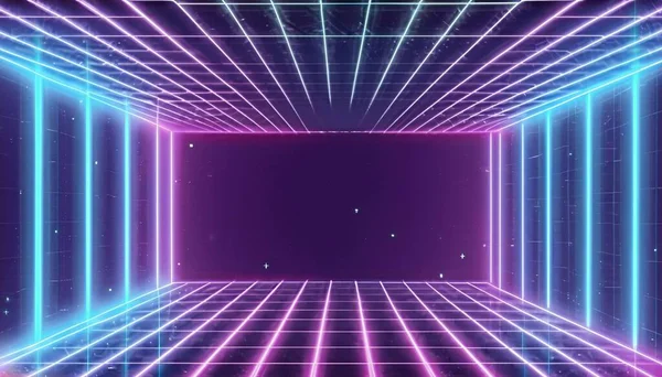 Abstrakter Hintergrund Mit Neonlicht Neon Tunnel Space Bau Neon Tunnel — Stockfoto