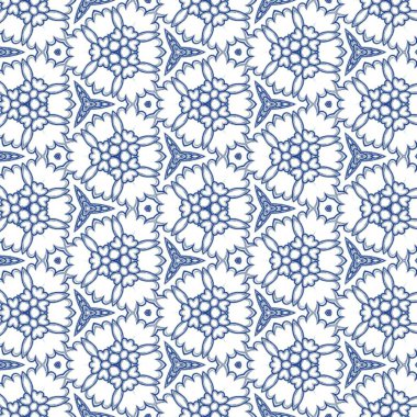 Dekoratif renk seramik azulejo fayansları. Vektörsüz suluboya desenli. Modern tasarım. Mavi halk baskısı, web arkaplanı, yüzey dokusu, havlular, yastıklar, duvar kağıdı.