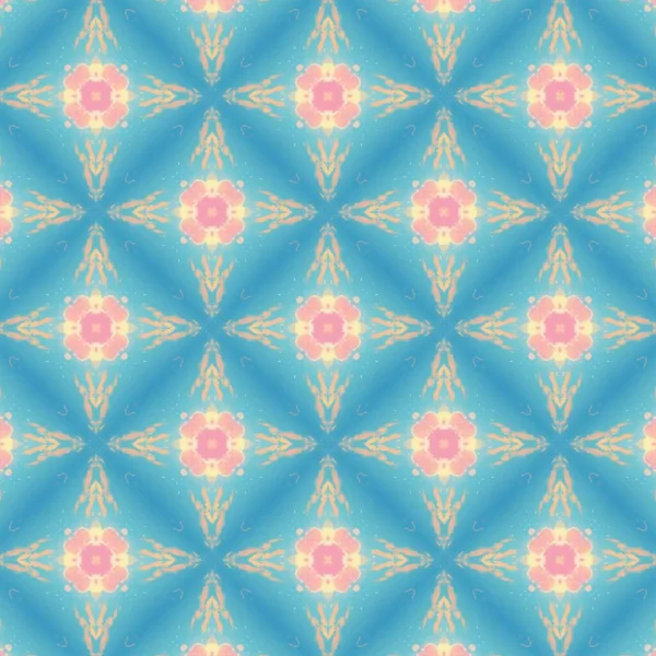Διακοσμητικό Χρώμα Κεραμικά Πλακάκια Azulejo Διάνυσμα Χωρίς Ραφή Μοτίβο Υδατογραφία — Φωτογραφία Αρχείου