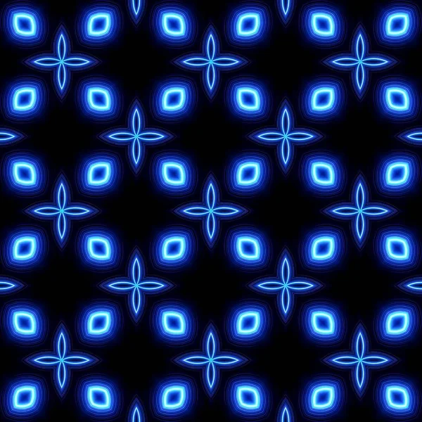 Απρόσκοπτη Μοτίβο Αφηρημένα Μπλε Φώτα Μαύρο Φόντο — Φωτογραφία Αρχείου