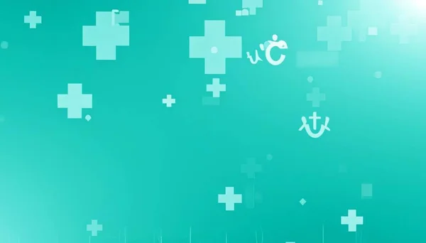 Medical background with white crosses on a turquoise background.