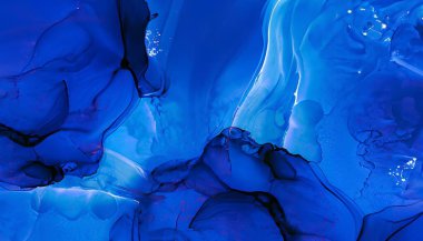 Zengin mavi lüks, soyut sıvı resim arka plan, mavi alkol sanatı soyut sıvı resim arka plan alkol mürekkebi tekniği