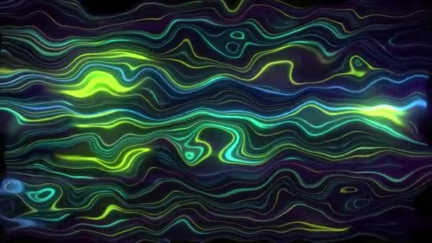 ラインナイトとモーショングラフの効果素子粒子信号の概念光沢のある青の輝き最も人気のある抽象的な光の輝きの色のデザインに穏やかなループ波デジタル流れです — ストック動画