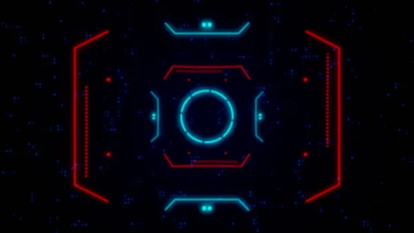 Futuristic Hud User Interface Red Neon Circle — стоковое фото