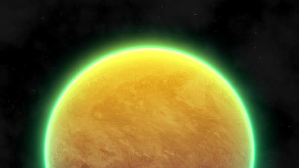 Planeta Sol Cielo Con Niebla Estelar — Vídeo de stock