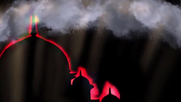 祈りのビデオとライトエフェクトアニメーションラマダンイスラムアラフアニメーションの背景ビデオ効果 — ストック動画
