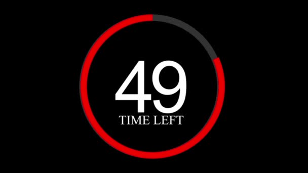 Sekunden Und Minute Countdown Timer Stoppuhr Animation Der Digitalen Trainingsuhr — Stockvideo
