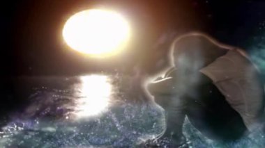 Elbise giymiş bir kadının silüeti.