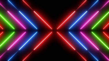 neon soyut arkaplan, 3 boyutlu görüntüleme