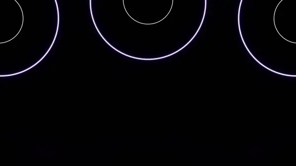 霓虹灯在黑色背景上以圆形的形式出现 — 图库照片