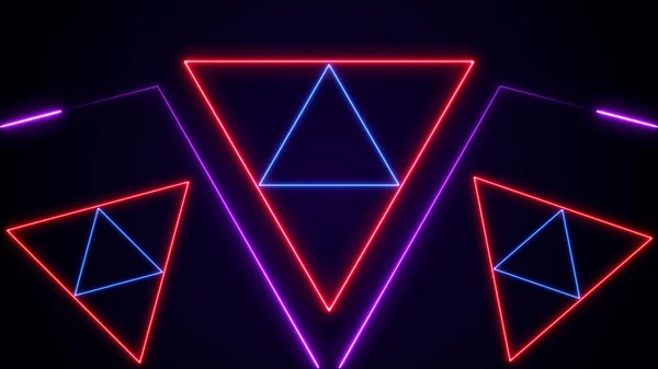 Абстрактный Неоновый Треугольник Светящийся Фон Неоновый Фон — стоковое фото