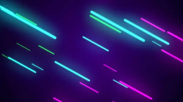 Renderowanie Abstrakcyjnych Linii Neonowych — Zdjęcie stockowe