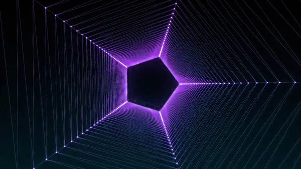 Återgivning Glödande Neon Glödande Bakgrund Med Trianglar — Stockfoto