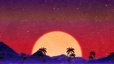 Galaksi gezegeni ay ve güneş hareketi tepe güç döngüsü yıldızından neon uzaya 