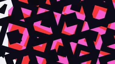 Kırmızı ve beyaz arkaplanı olan siyah ve pembe bir desen.