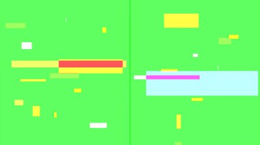 Renkli bir nesne gösteren bir çift ekran