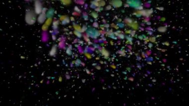 Metin için kopyalama alanı olan siyah arkaplan üzerindeki renkli bokeh