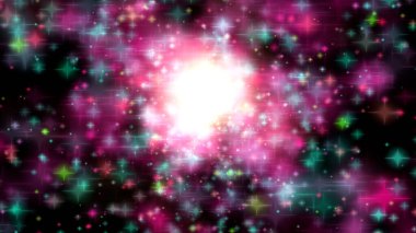 Parlayan yıldızlı soyut arkaplan, 3 boyutlu görüntüleme.