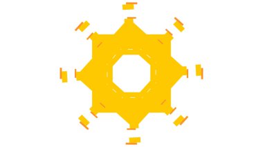 Beyaz arkaplanı olan sarı bir simge. vektör.