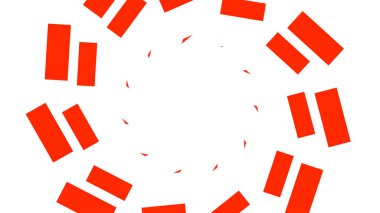 Beyaz zemin üzerinde kırmızı kağıt daireler.