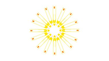 Sarı güneş ikonu. Web için güneş vektör simgesinin özet çizimi