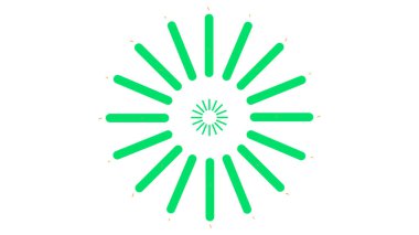 Beyaz arkaplanda yeşil ve beyaz çizgi simgesi izole edildi. Yeşil daire şeklinde. vektör illüstrasyonu.